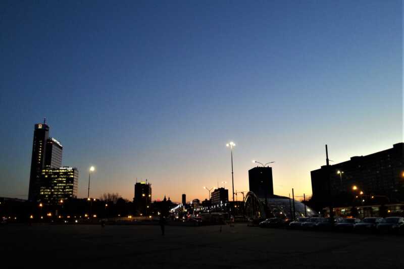 Katowice s večerní iluminací