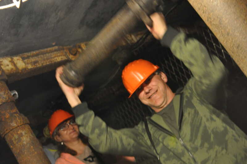 Pod zemí, pod těžní věží v Landek Parku